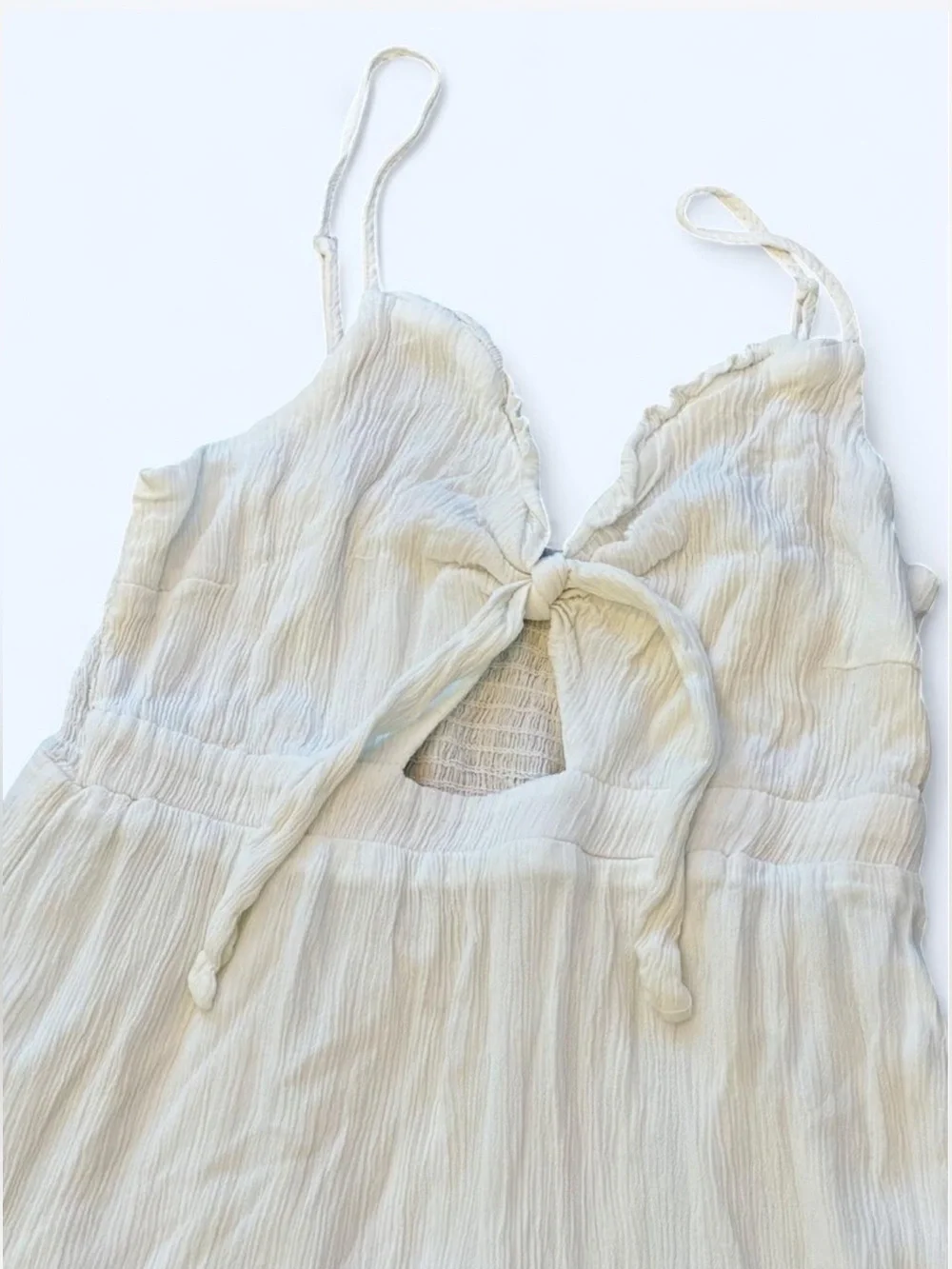 Justify White Tie-Front Smocked Maxi Dress - Picture 2 of 7